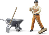 Bruder 62130 - Bworld figure set trabajador municipal - Figura de juguete escala 1:16, vehículo de construcción, obrero de la construcción, granja, hombre Figuras de acción Naty Shop