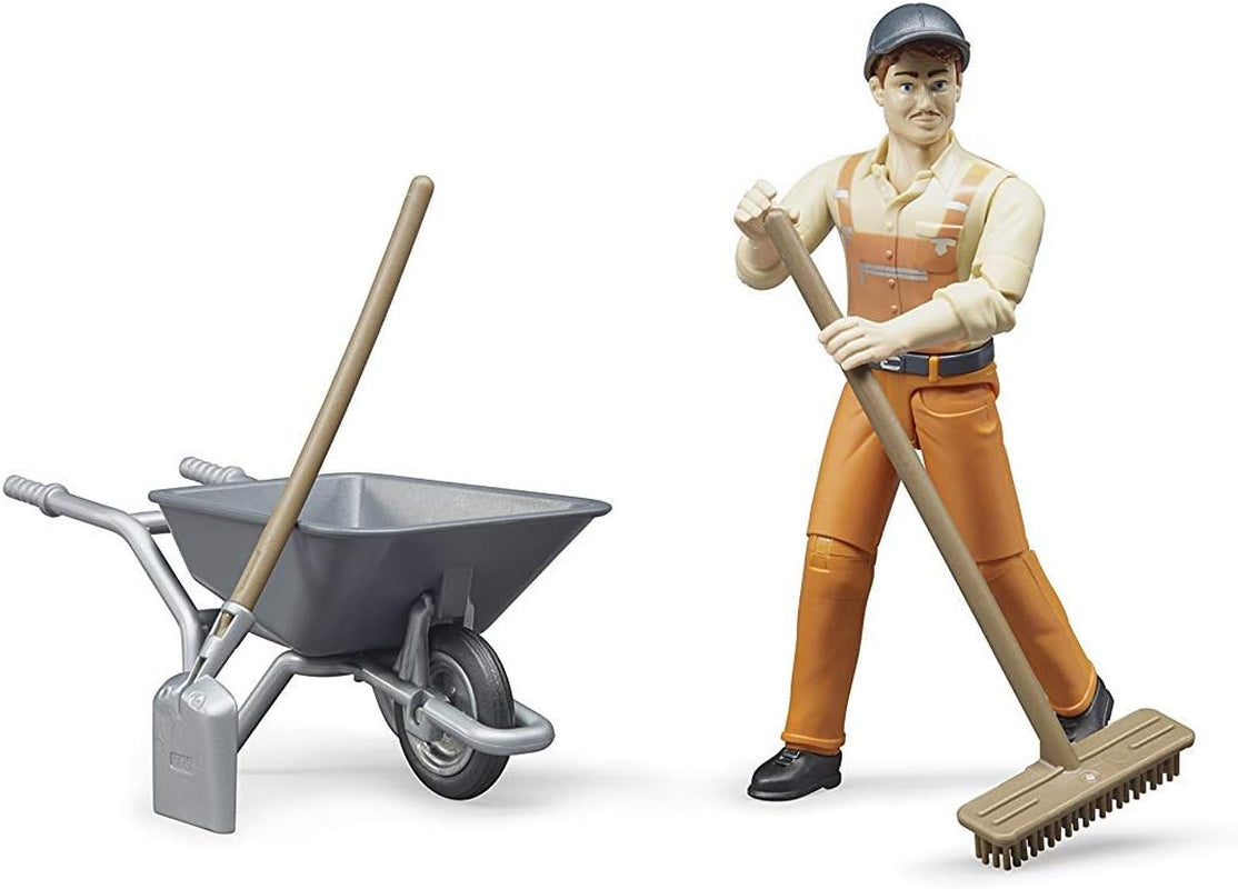 Bruder 62130 - Bworld figure set trabajador municipal - Figura de juguete escala 1:16, vehículo de construcción, obrero de la construcción, granja, hombre Figuras de acción Naty Shop