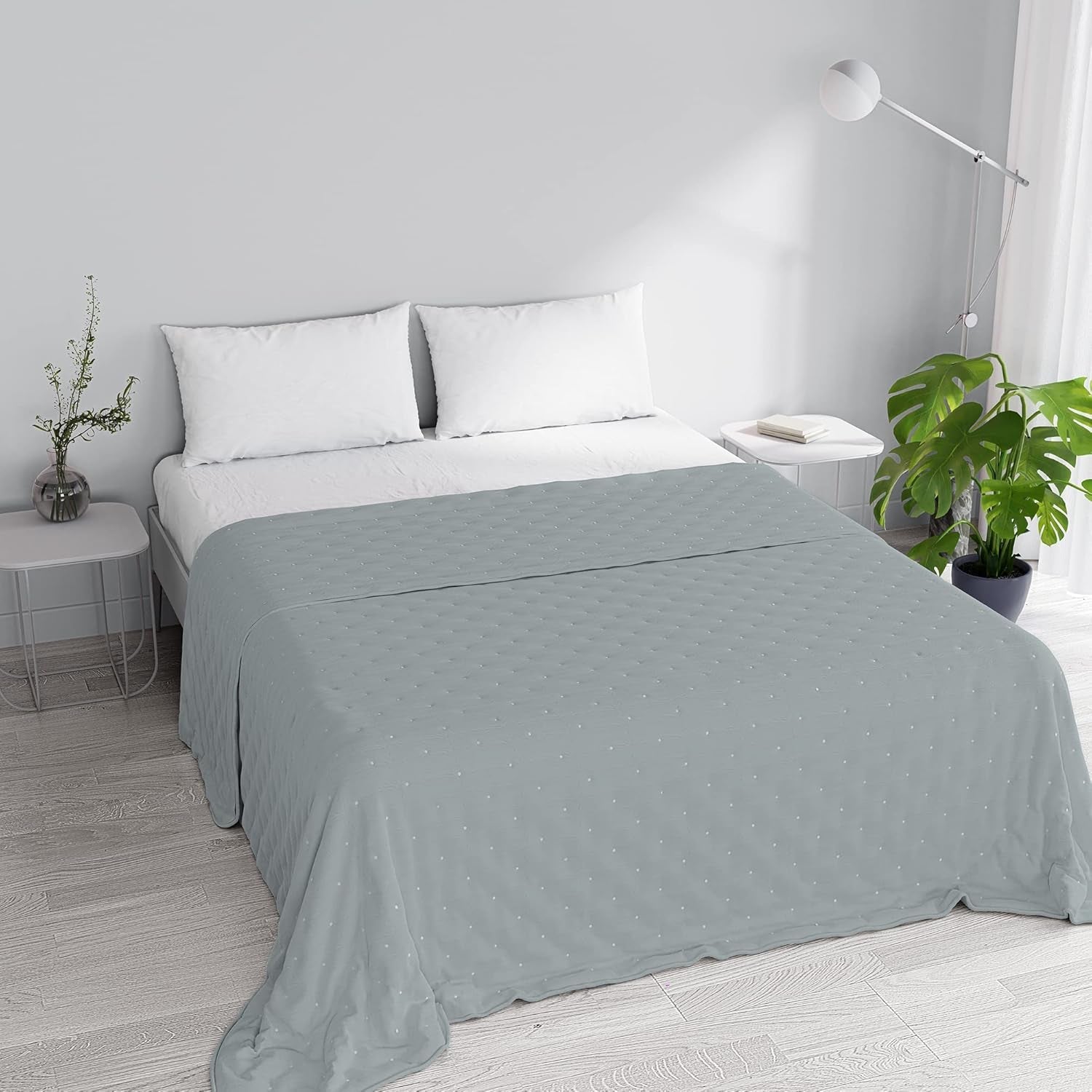 Elegante colcha de verano, acolchada, verde, 170 X 250 cm Edredones y edredones Naty Shop Gris oscuro 250X250Cm