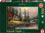 Schmidt Spiele 58455 Thomas Kinkade, La casa en las montañas, rompecabezas de 500 piezas Puzzle Naty Shop