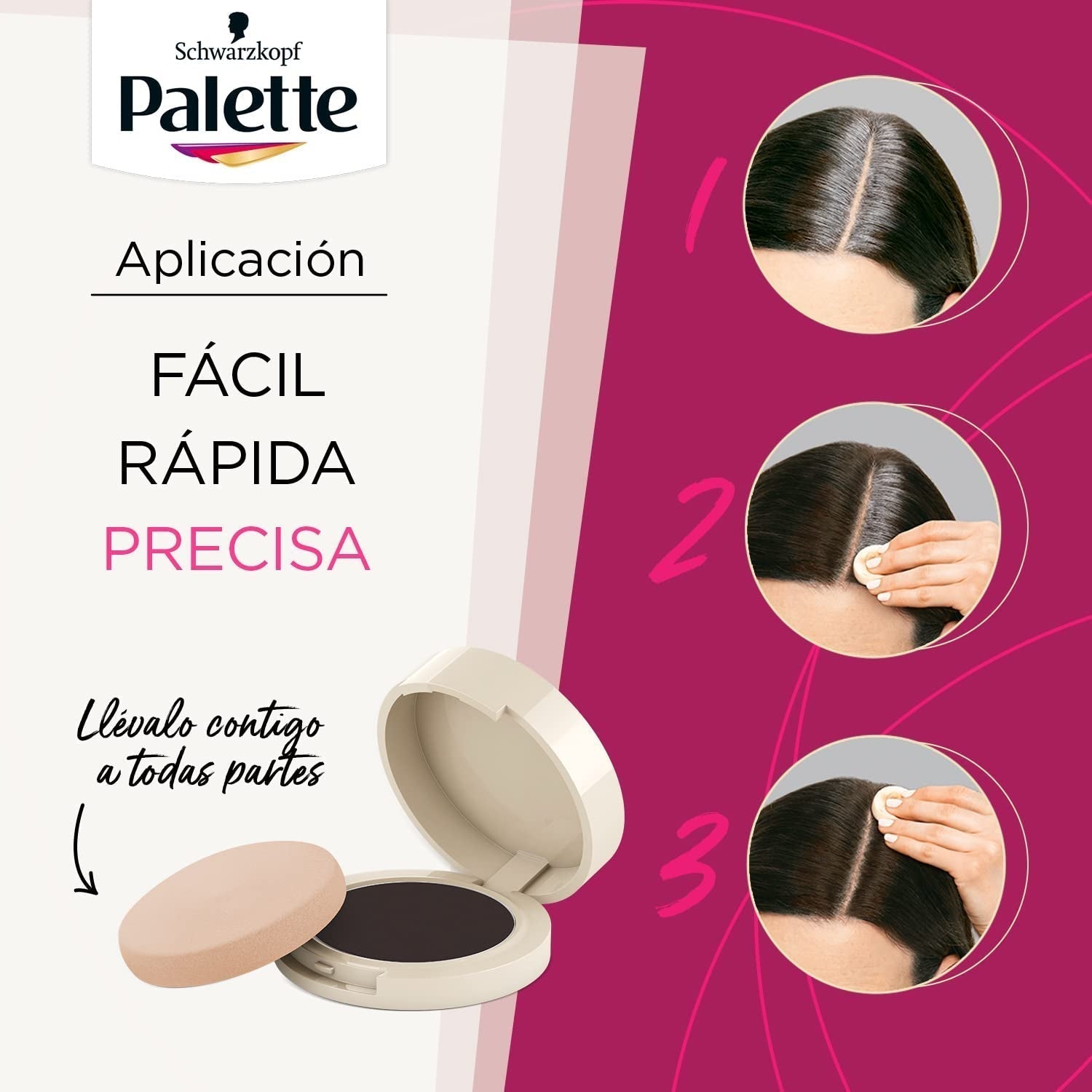 Paleta Compact Root Retouch Retouch Root Powder, compacto, castaño, 1ud Tinte para el cabello Naty Shop