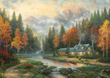 Schmidt Spiele 58784 Thomas Kinkade, Noche en el lago de otoño, rompecabezas de 1000 piezas, rompecabezas colorido Naty Shop