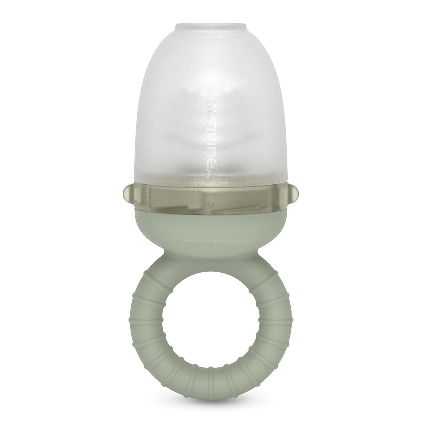 Suavinex Protector Masticador Bebé Silicona Grado Alimenticio con Tapa Fácil de Limpiar Apto para Lavavajillas y Congelador Alivia las Encías 6 Meses Verde