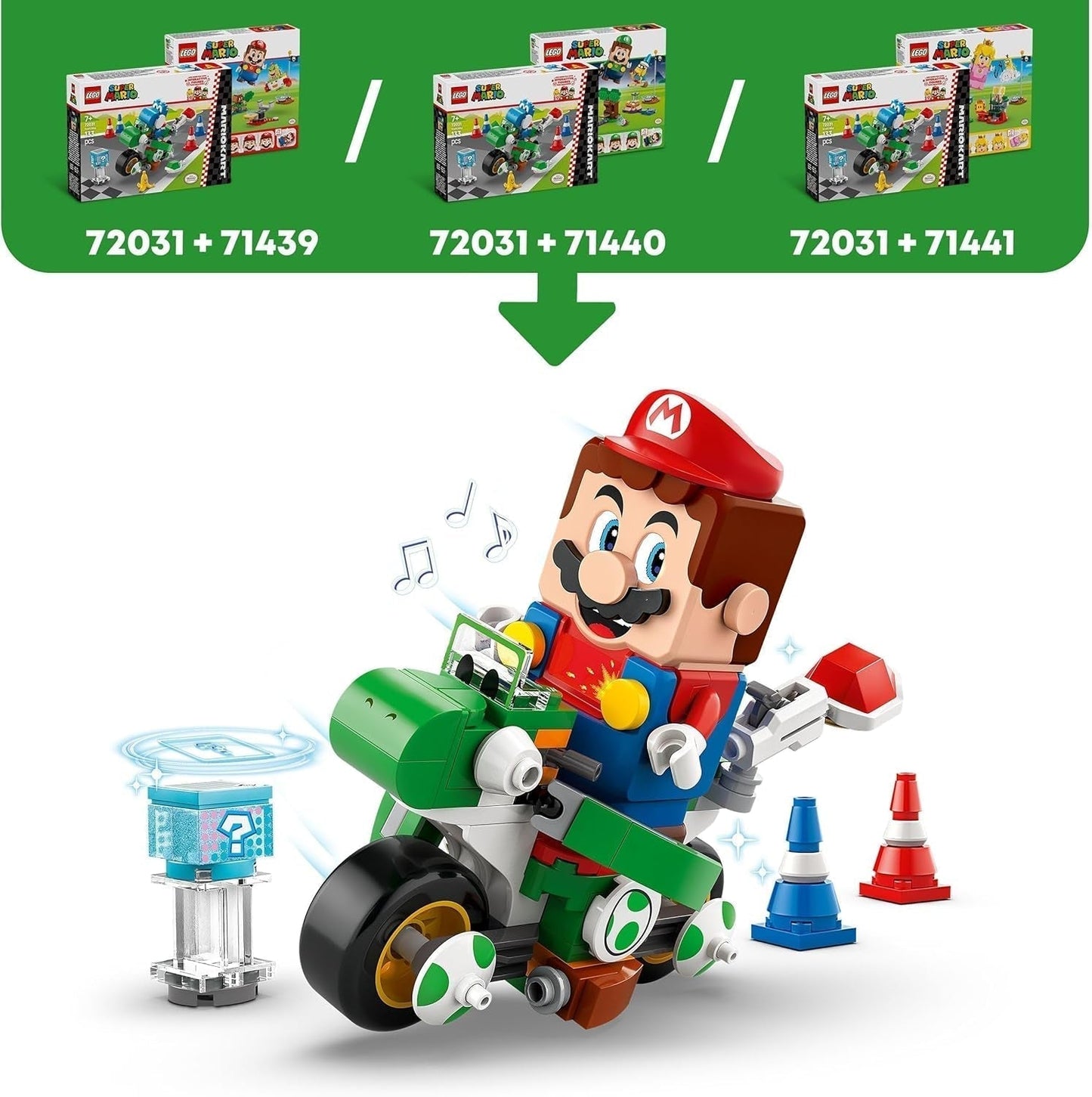 LEGO Super Mario: Mario Kart - Moto Yoshi, set coleccionable Nintendo Adventure, regalo para niños, niños, niñas y jugadores mayores de 7 años, set de colección de figuras de Yoshi 72031 Juegos de construcción Ver en LEGO-Store