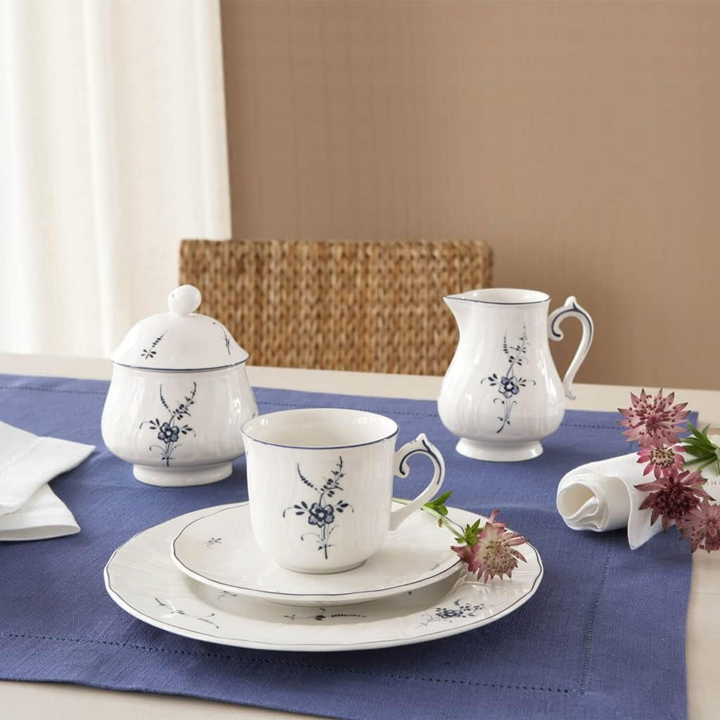 Villeroy & Boch Vieux Luxembourg Taza de leche, 300 ml, Porcelana Premium, Blanco/Azul, 1023410760, Multicolor