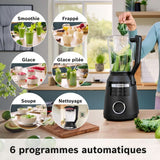 Batidora amasadora Vitapower, Serie 6, 1.800 W, 6 Programas, Prospeed Klingen, Tritan™-Krug, Schwarz, MMB6652B Cocina Naty Shop