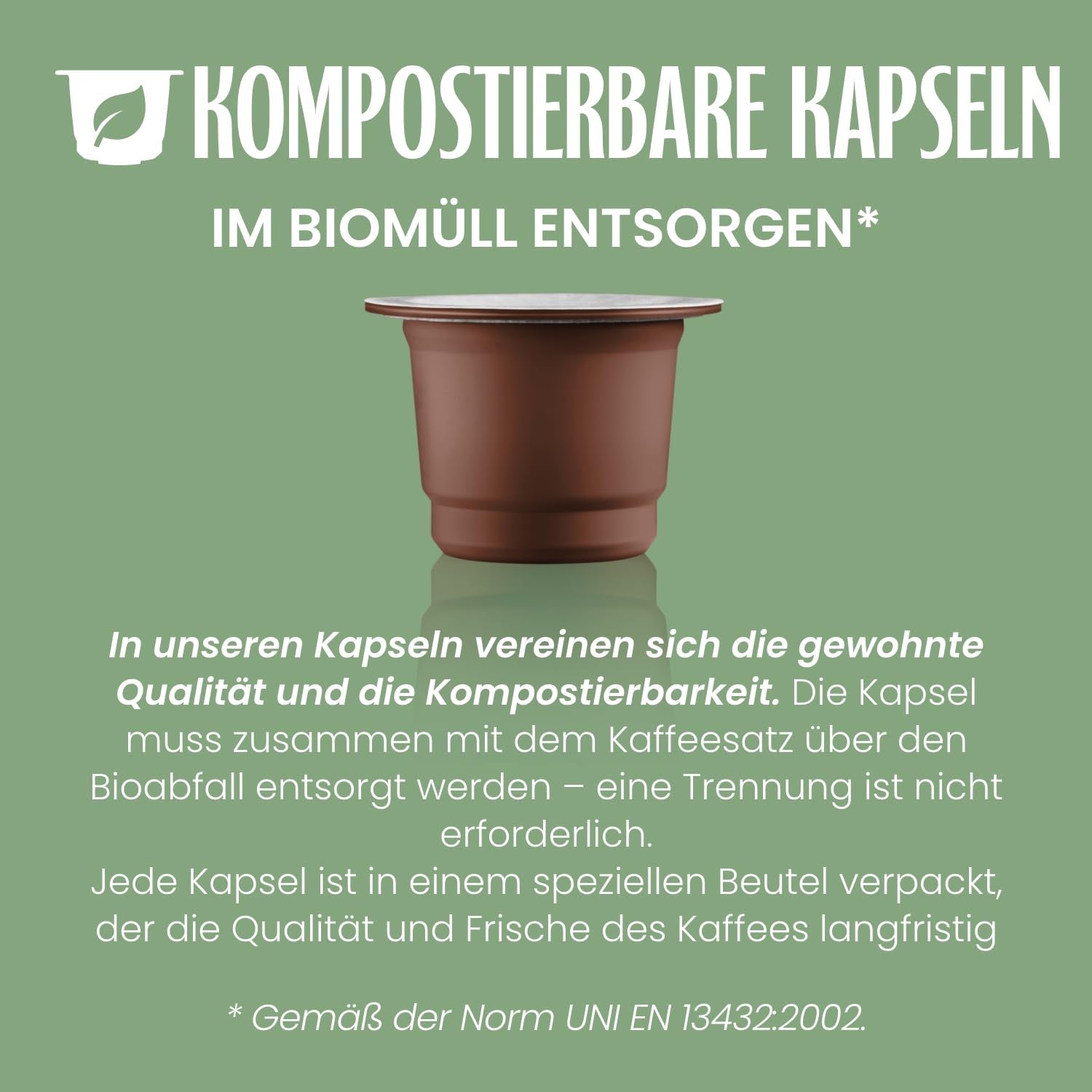 Caffè Vergnano 1882 - Èspresso Kompostierbare Kaffeekapseln , Compatible con Nespresso, Intenso (Intenso) - Packung Enthält 100 Kapseln