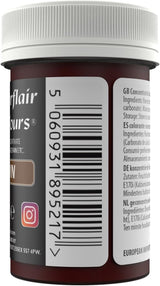Pasta colorante para alimentos marrón Sugarflair, colorante alimentario en colores pastel altamente concentrado para crema de mantequilla, fondant, glaseado real, decoraciones de pasteles y más. ¡Colorante alimentario vibrante! - 25 gramos