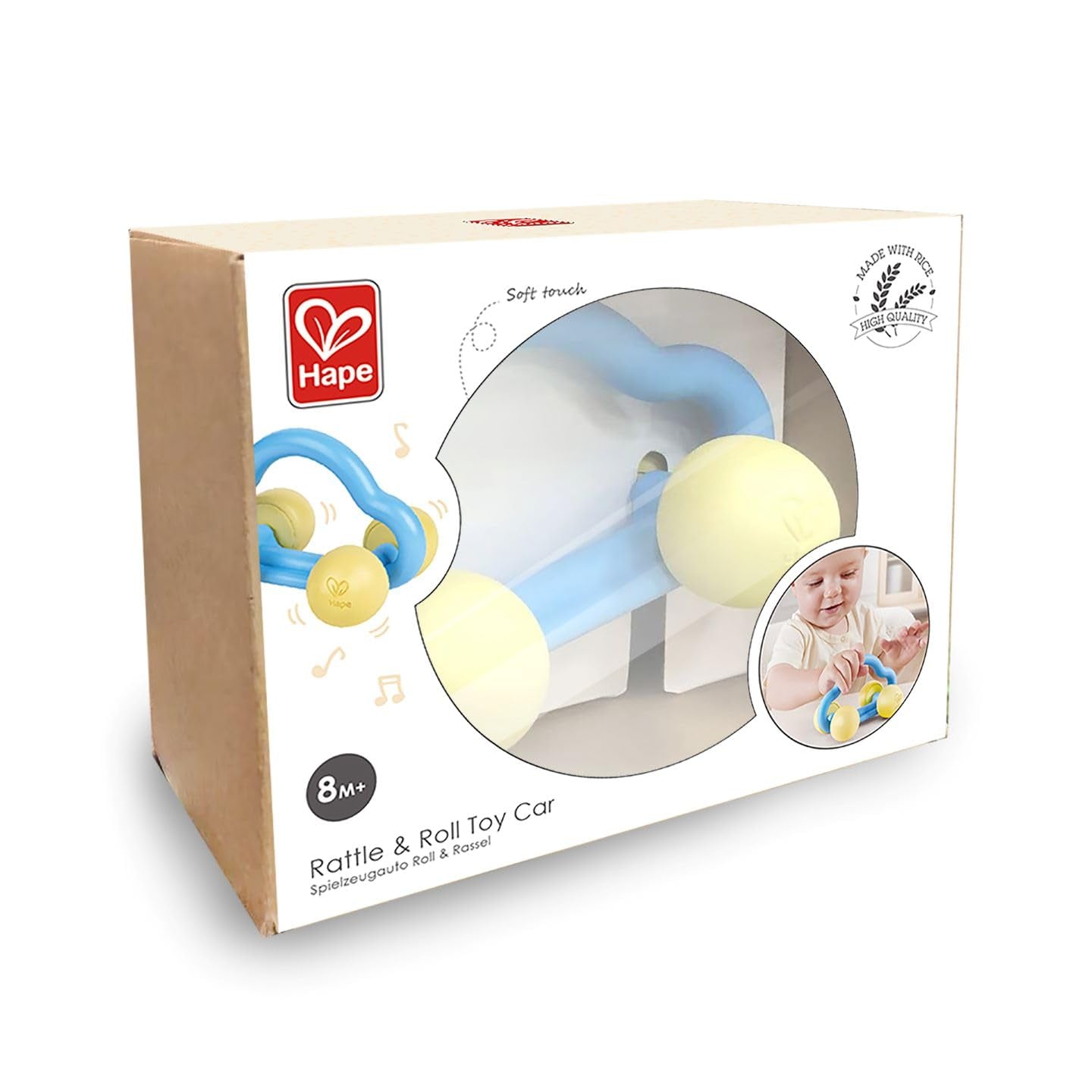Hape Coche De Juguete Rollo Y Sonajero, Juguete Bebé Bebe Naty Tienda Juguetes