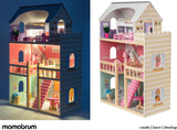 A405 Casa de Muñecas con Luz LED - Juego de 3 Pisos y Muebles - Casa de Juegos de Madera Incluye Accesorios: Cocina, Baño, Dormitorio - Regalo para Niñas de 3 años en adelante Casas de Muñecas Naty Shop