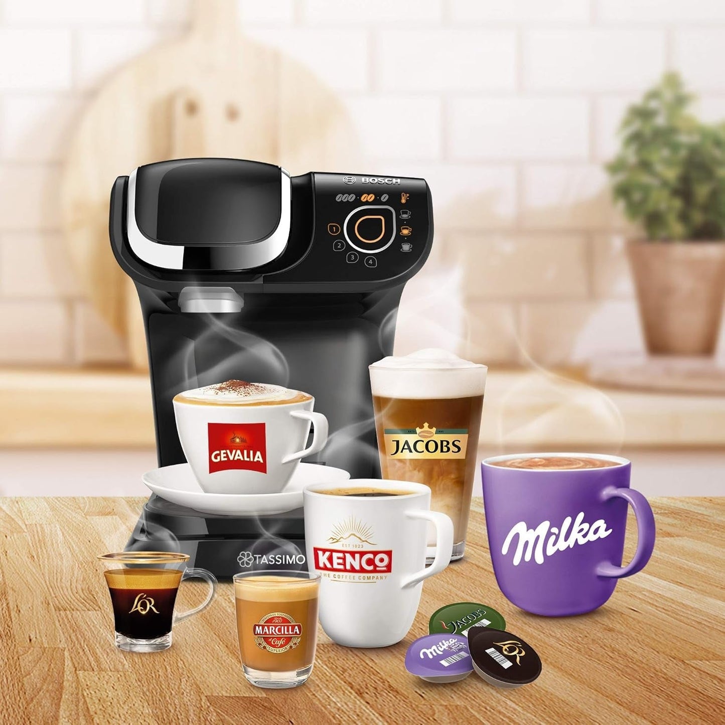 Tassimo My Way Cafetera espresso con 2 cápsulas TAS6502 con filtro de agua, más de 70 bebidas, personalización de bebidas, variedad de café, preparación fácil, 1500 W, negra