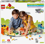 LEGO DUPLO Town Gran ferrocarril interactivo, juguete de construcción para niños pequeños a partir de 3 años, locomotora Push & Go con luces y sonidos, piezas de vía, juguete educativo para preescolares 10428 Juegos de construcción Beuche den LEGO-Store
