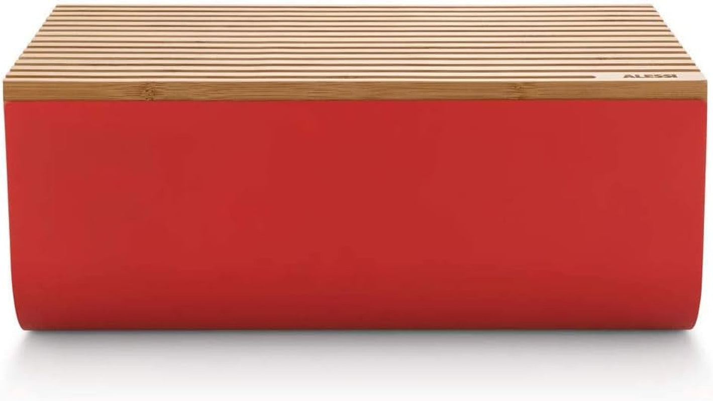 Alessi Mattina BG03 WG - Panera de acero inoxidable con resina epoxi y madera de bambú, gris cálido Cajas para guardar alimentos Naty Shop