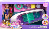 Barbie HHG60 - Barco a Motor Sirena con 2 Muñecas (Rubia/Morena) y Varios Accesorios, Juguete para Niños a Partir de 3 Años