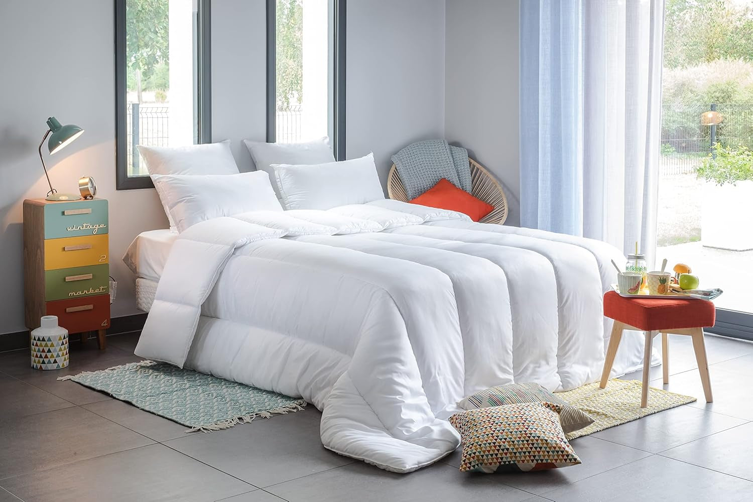 Edredón Serenité - Tratamiento Antiácaros - Templado 300 G/M² - 240 X 220 Cm - Para Cama De Matrimonio - Lavable A Máquina, Blanco Naty Shop Edredones y Edredones Default Title
