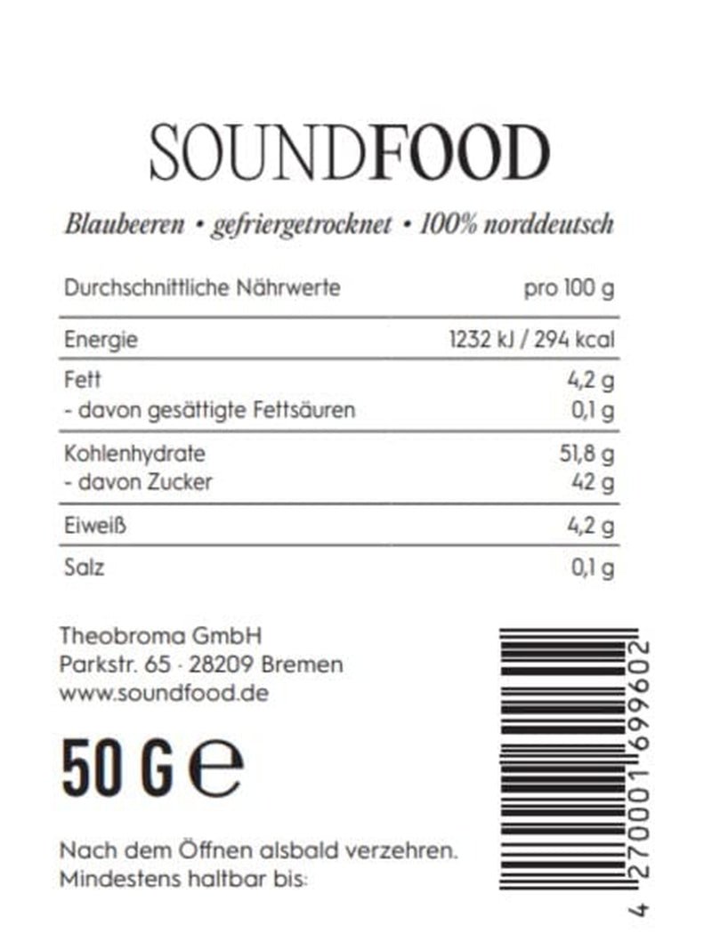 Arándanos | arándanos liofilizados enteros procedentes de Alemania | regional = 100% Norte de Alemania | cosecha 2024, 40 g Naty Shop productos deshidratados