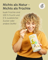 Mezcla de frutas liofilizadas BUAH® | Piñas, plátanos, manzanas y cocos liofilizados sin azúcar añadido | 100% fruta | Vegano, sin gluten, sin lactosa (192g) Naty Shop productos deshidratados