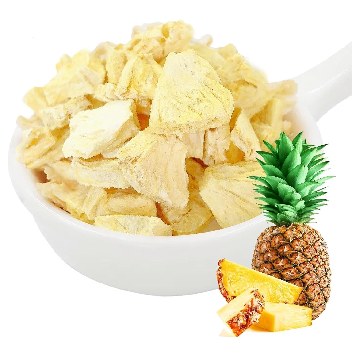Piña liofilizada 250g, trozos grandes, fruta liofilizada en rodajas, sin azúcar, piña afrutada en trozos, piña deshidratada Productos deshidratados Naty Shop