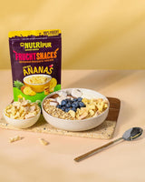 Piña liofilizada BITS 100g trozos grandes para smoothie bowls, muesli, topping de gachas - fruta liofilizada sin azúcares añadidos - piña desecada - fruta de NutriPur Productos deshidratados Naty Shop