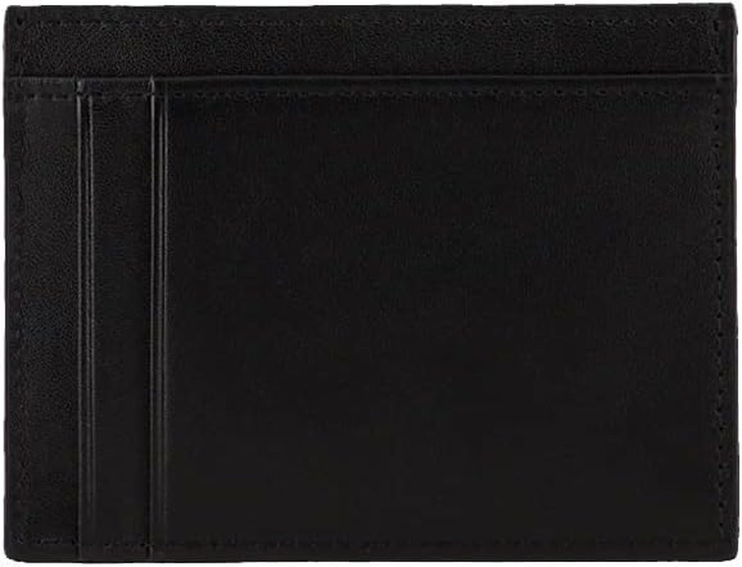 Armani Exchange Cartera para hombre con logo de hombre en piel lisa, accesorio de viaje, tarjetero, color negro