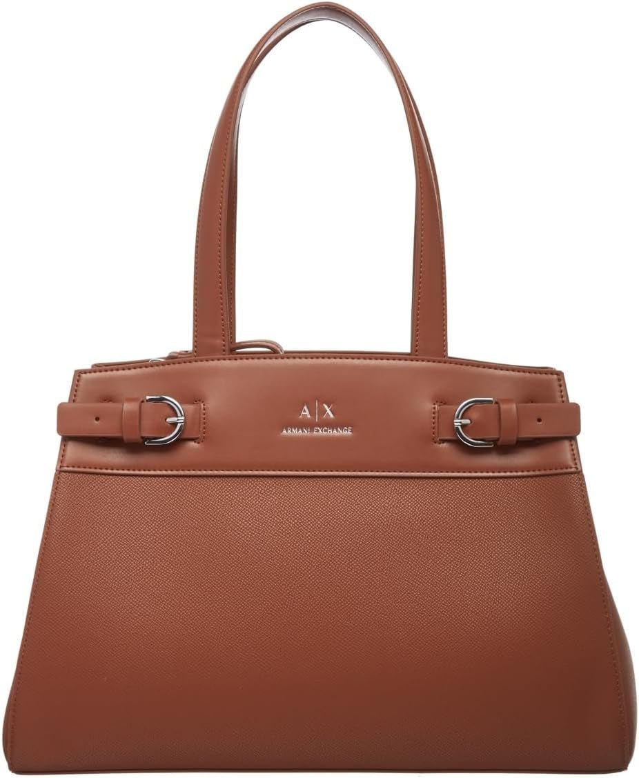 Armani Exchange Bolso Tote Essential, Milano 91, Double Bucke L Naty Shop Mujer Bolsos Marrón Claro