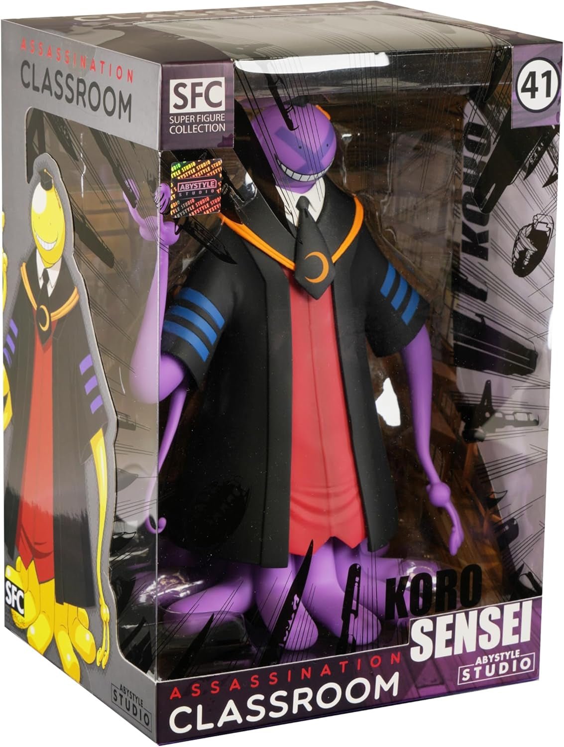 Assassination Classroom Púrpura Koro Sensei SFC Figura coleccionable de PVC 7.8 pulgadas de altura Estatua de anime y manga Decoración del hogar Dormitorio Oficina Regalo Estatuas y esculturas Naty Shop