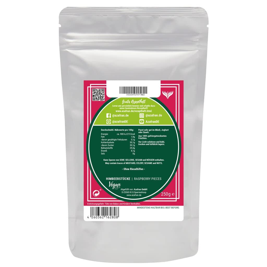 Frambuesa Azafran - Frambuesa liofilizada en trozos 250g Productos deshidratados Naty Shop