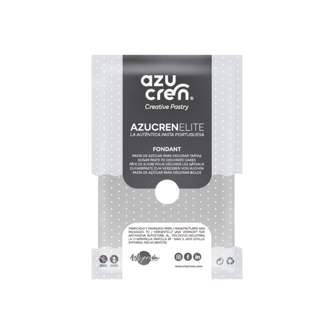 Azucren, Rollo de Pasta de Azúcar, Rollo de Pasta de Azúcar Gris, Fácil de Usar, Suave, Flexible, Blando y Doblable, Perfecto para Decoración de Tartas, Halal, Kosher, Sin Gluten, Sabor Limón (250G) Naty Shop Pasta de Azúcar 250G