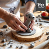 Azucren, Rollo de Pasta de Azúcar, Rollo de Pasta de Azúcar Gris, Fácil de Usar, Liso, Flexible, Blando y Doblable, Perfecto para decoración de Tartas, Halal, Kosher, Sin Gluten, Sabor Limón (250G) Naty Shop Pasta de Azúcar