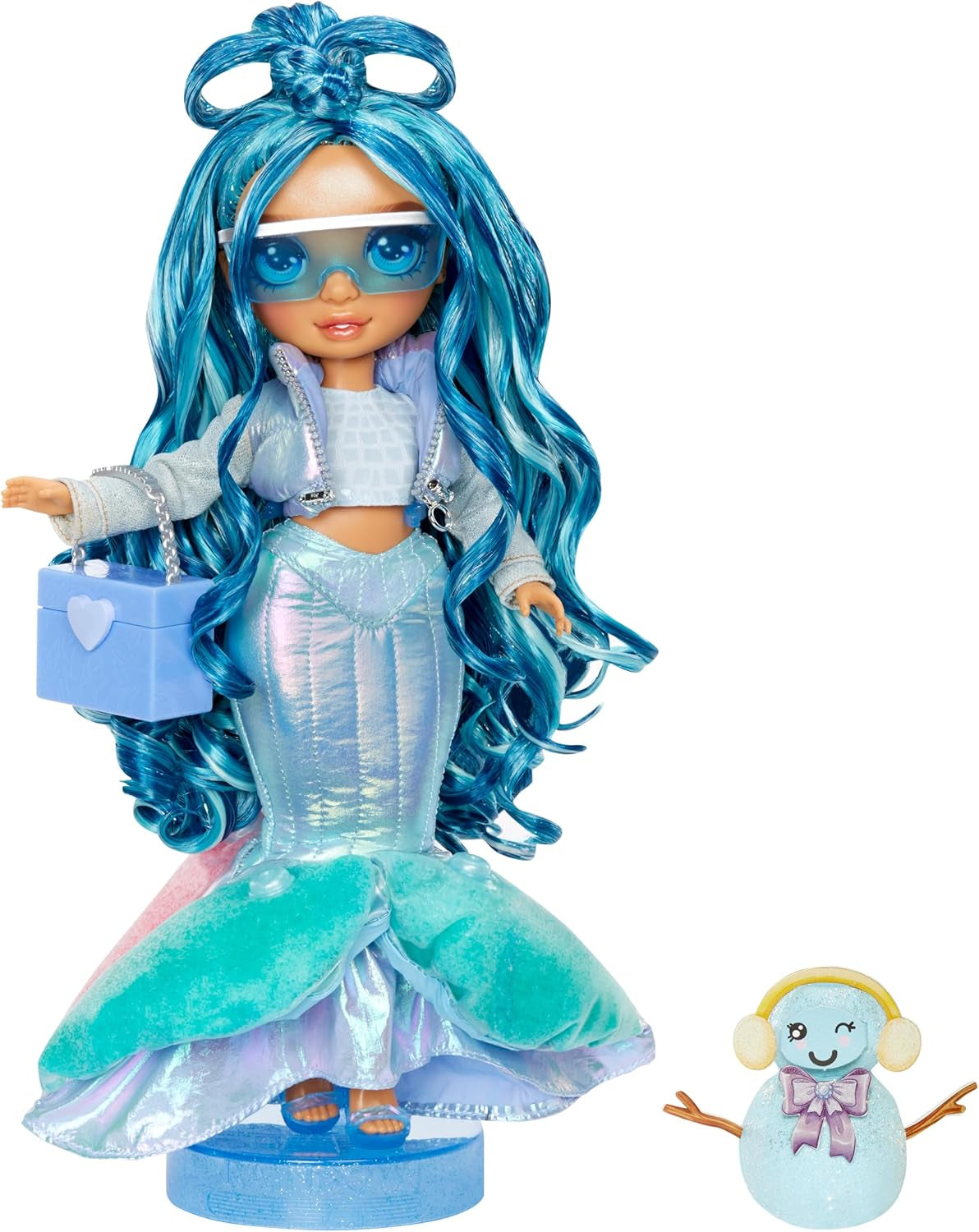 Rainbow High Winter Wonderland - Skyler (azul) - Muñeca de nieve mágica oculta de 28 cm con juego de muñeco de nieve, adecuada para niños y coleccionistas de 4 a 12 años Naty Shop Dolls