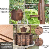 Fuente de madera 56x56x114cm con techo, Pozo de los deseos, Decoración de jardín, Macetas, Fuente decorativa, Macetas, Marrón