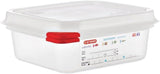 03350 PP Contenedor para alimentos GN con tapa, 1,1 l, 65 mm (4 piezas) Cajas para almacenar alimentos Naty Shop