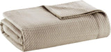 Madison Park 100% algodón egipcio, transpirable, cómoda manta de punto de primera calidad, funda ligera de temporada de lujo para cama, sofá, cama matrimonial/queen Rose Naty Shop Khaki King Edredones y edredones