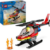 LEGO City Helicóptero de los Bomberos, set de juguetes de helicóptero y figura de piloto, helicóptero de bomberos para una experiencia de juego imaginativa, regalo para niños, niños y niñas a partir de 5 años 60411 Juegos de construcción Besuche den LEGO-Store Singur