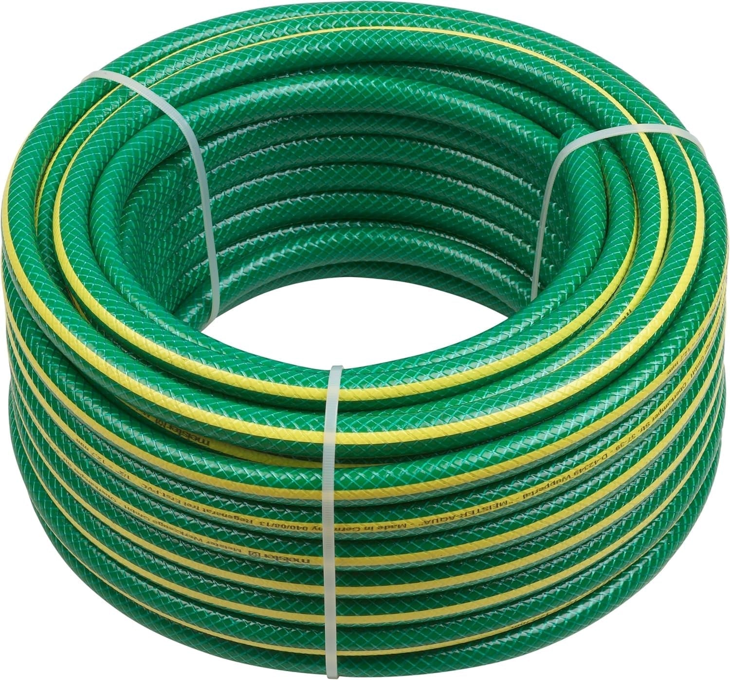 Meister Manguera de jardín tejida en cruz, 12,7 mm (1/2 pulgada) - Longitud 30 m - Para regar áreas pequeñas - Resistente al aplastamiento y a la abrasión - Resistente a los rayos UV, Manguera de jardín de PVC virgen, Manguera de agua, 9930260