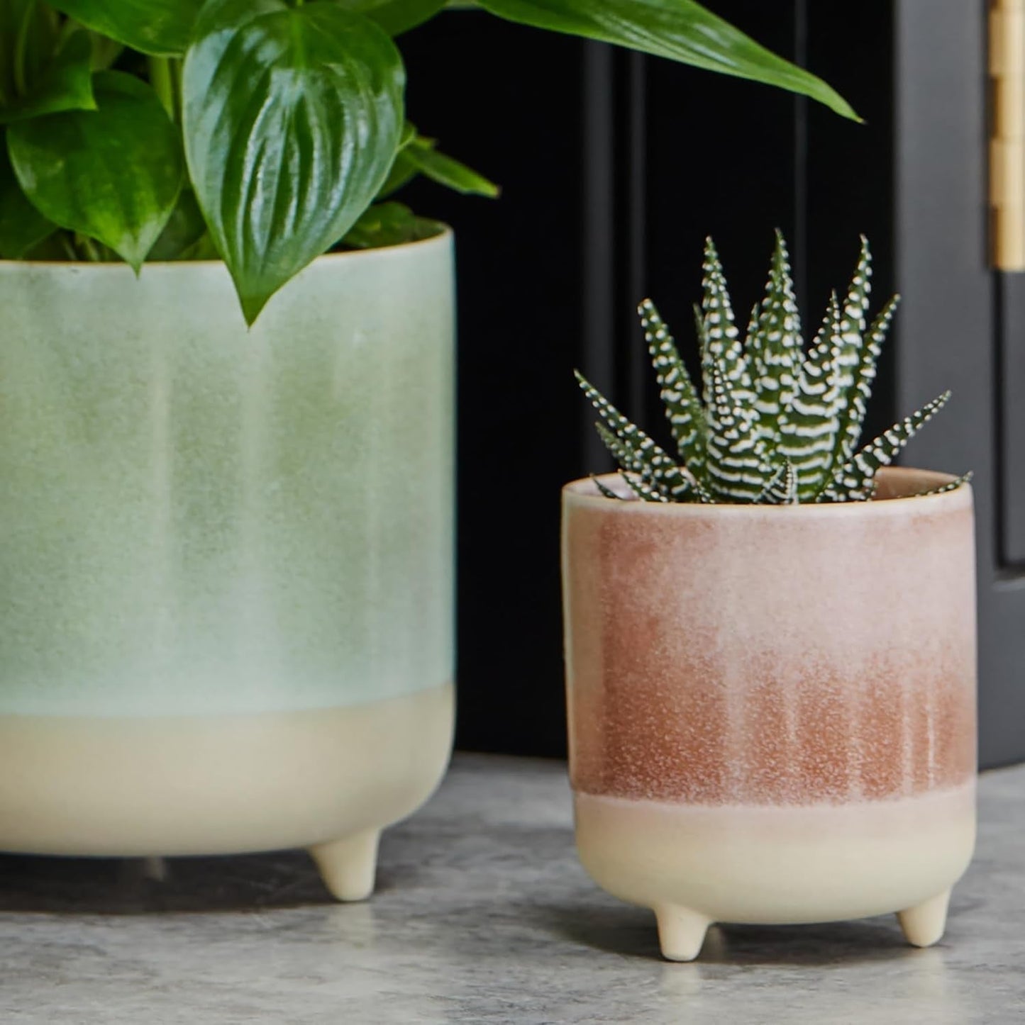 Maceta, cerámica, rosa mate, reactiva, Al 8,5 cm x Pr 8 cm
