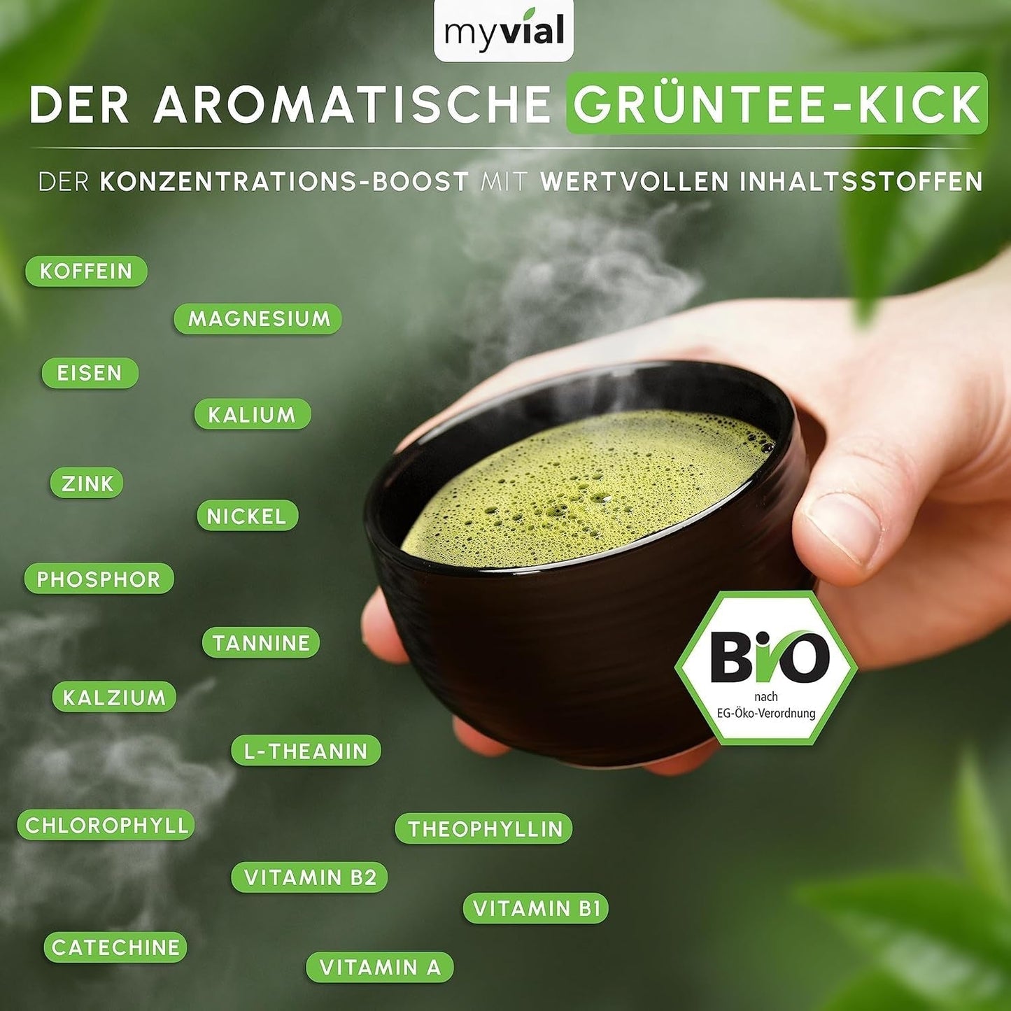 Té Matcha orgánico en polvo premium 100 g Té verde de la más alta calidad de Japón Kagoshima - Perfecto para batidos Matcha Latte Té verde japonés Vegano Sin aditivos Envase sin plástico