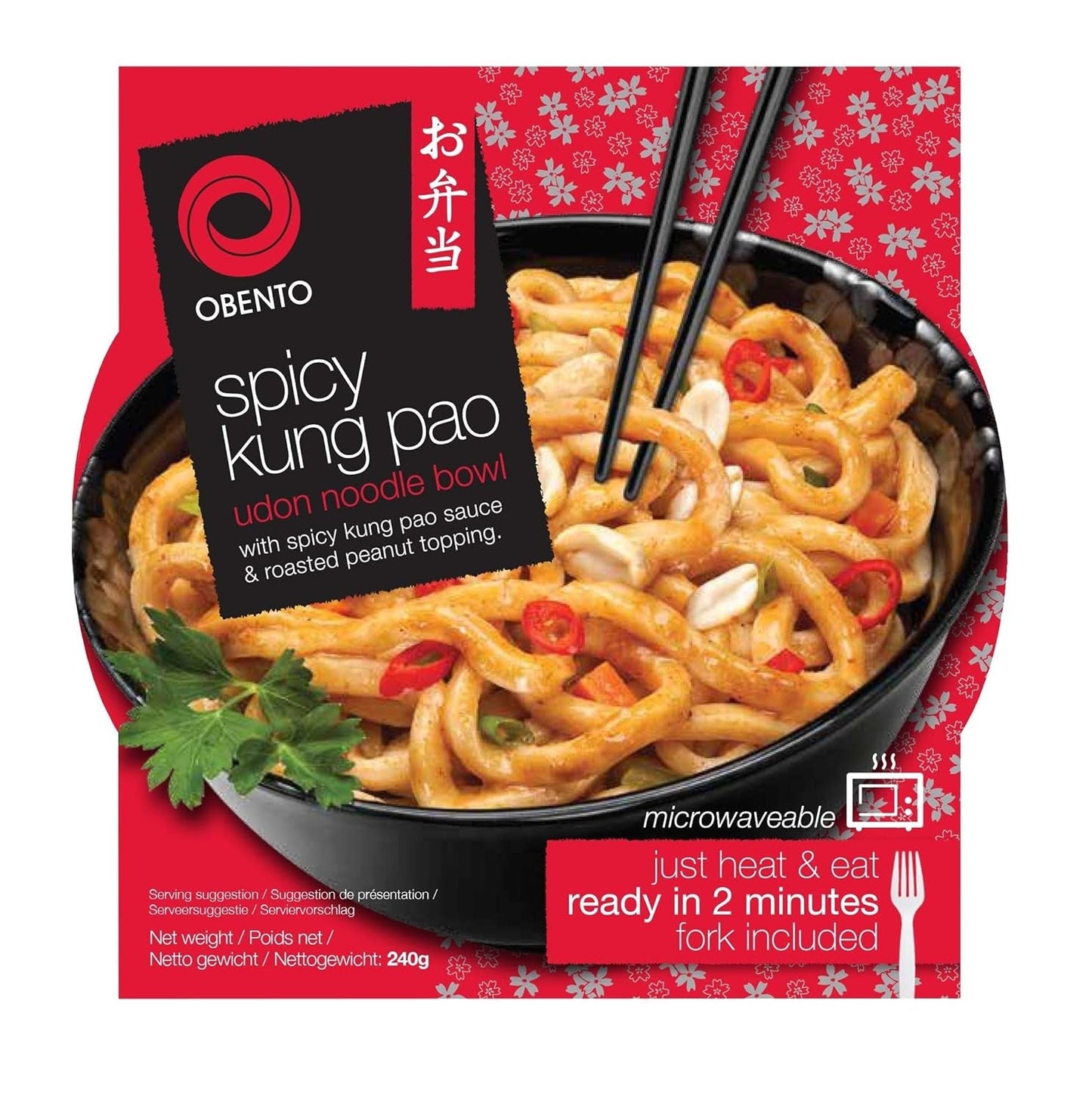 Tazón de udon agridulce, comida preparada para microondas, 240 g
