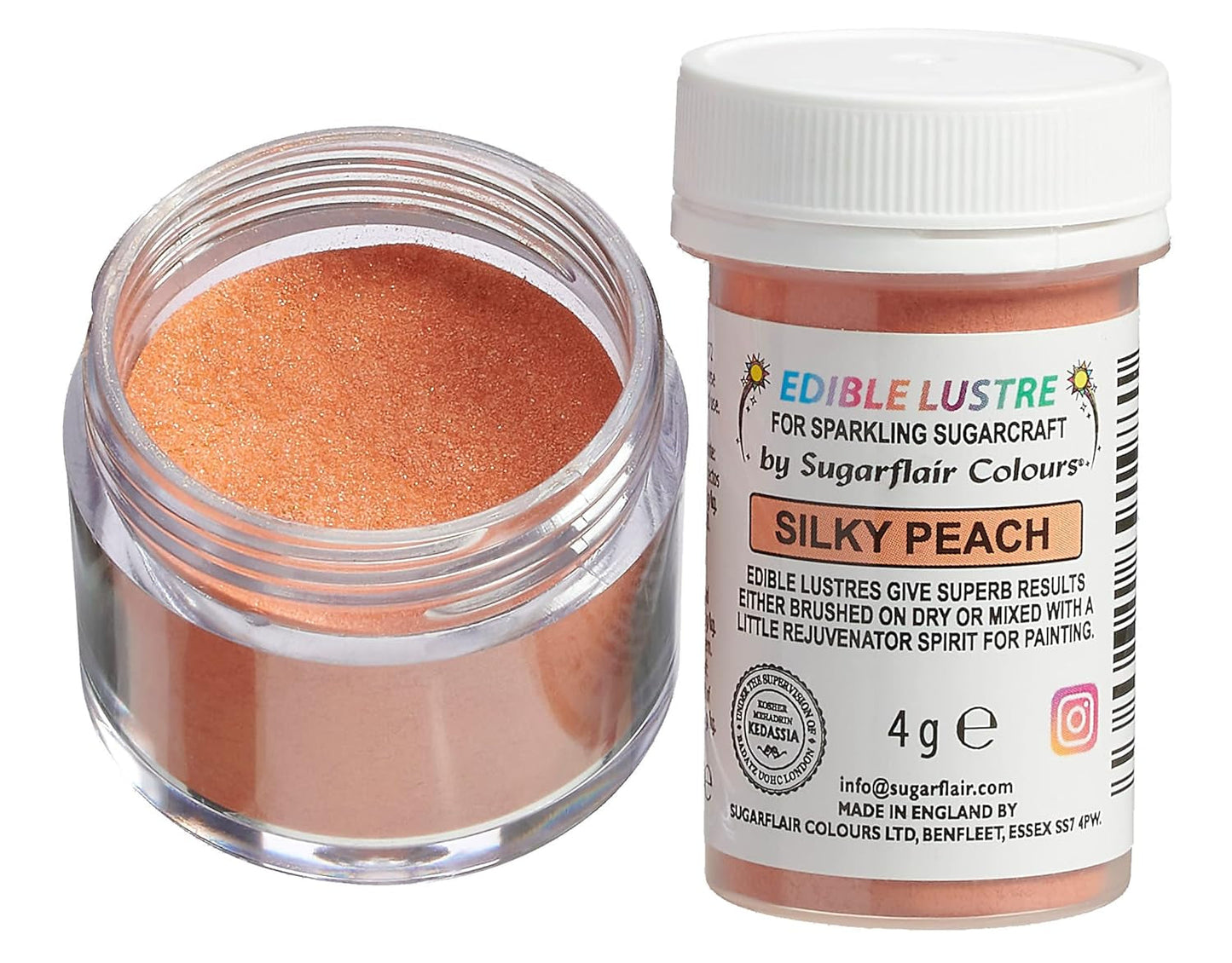 Sugarflair Edible Lustre, brillantina comestible, melocotón, 4 gramos Glitter Naty Shop Título predeterminado