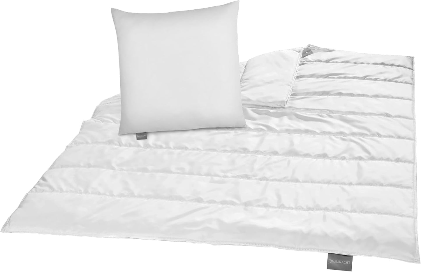 Juego de cama Traumnacht Green - Edredón para todas las estaciones 135X200 Cm + almohada 80X80 Cm, duradero con funda de microfibra, producido según el estándar de calidad alemán Edredones y edredones Naty Shop Juego de cama 4 estaciones (manta + almohada 80X80) 155 X 220