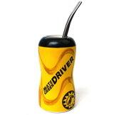 Taza de té Yerba Mate Taza de cerámica DRIVER Taza de coche Perfecta para viajes en coche Té y bebidas frías o calientes Taza de cerámica totalmente esmaltada 1,75 kg