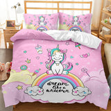 Ropa de cama para niña, Unicornio, 2 fundas de almohada Ropa de cama infantil Naty Shop Unicornio Rosa (modelo 1) 135×200 Cm