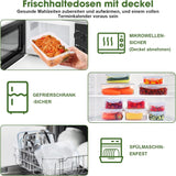 YASHE Tarros de almacenamiento de alimentos con tapa, juego de tarros de plástico de 12 piezas, sin BPA, 100% a prueba de fugas, apilables, cajas transparentes para almacenar alimentos Naty Shop