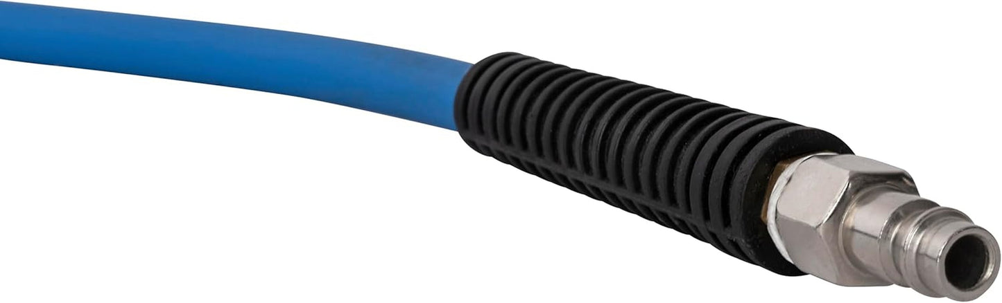Enrollador de manguera automático Güde 10 m (presión de trabajo 12 bar, rotación de 180°, manguera de aire comprimido extremadamente flexible, resistente al aceite y a la temperatura, rosca de conexión 1/4", soporte de pared)