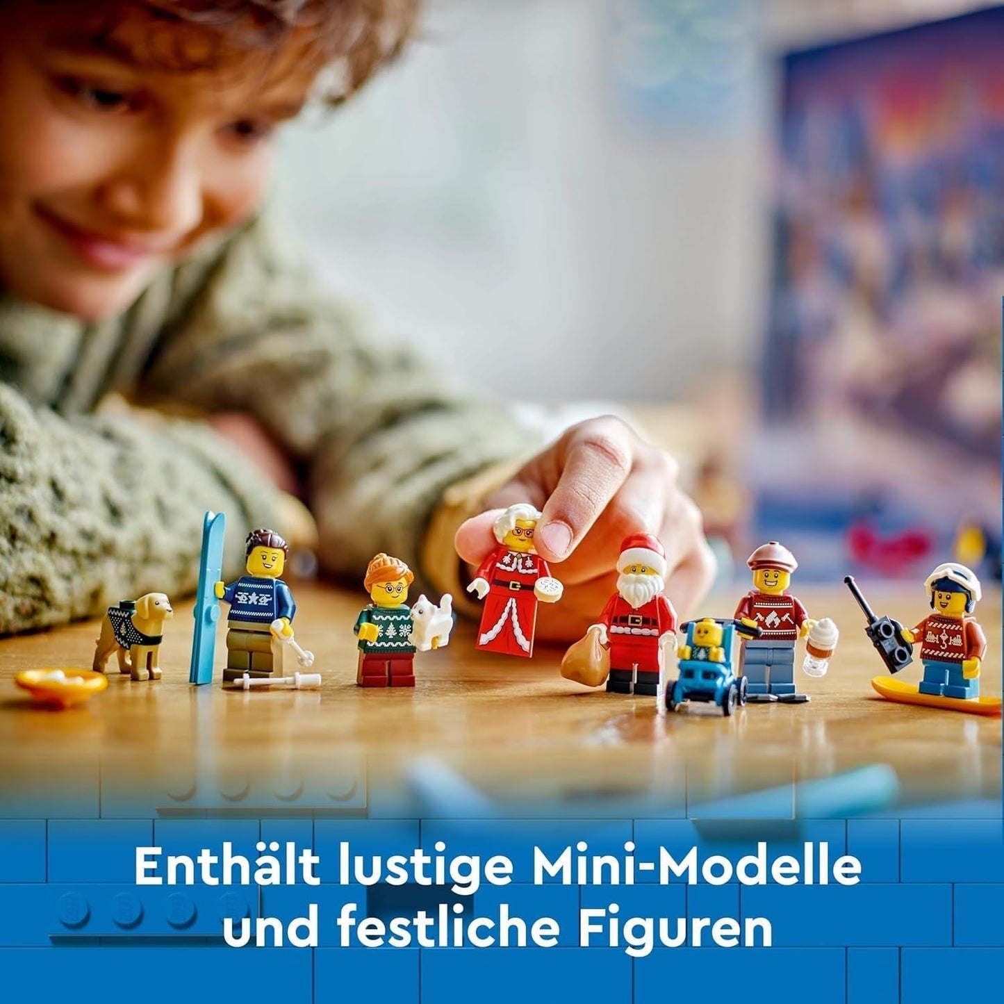 LEGO City Calendario de Adviento 2024, Regalo de Adviento para niños a partir de 5 años, 24 sorpresas, minifiguras con monos navideños, Papá Noel y la Señora Papá Noel, regalo de Navidad 60436 Juegos de construcción Besuche den LEGO-Store