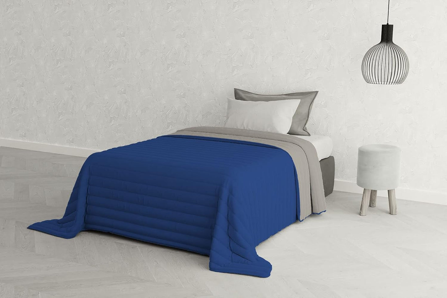 Ropa de cama italiana Estivo cama individual, lino, Aqua, 170 X 270 Cm
