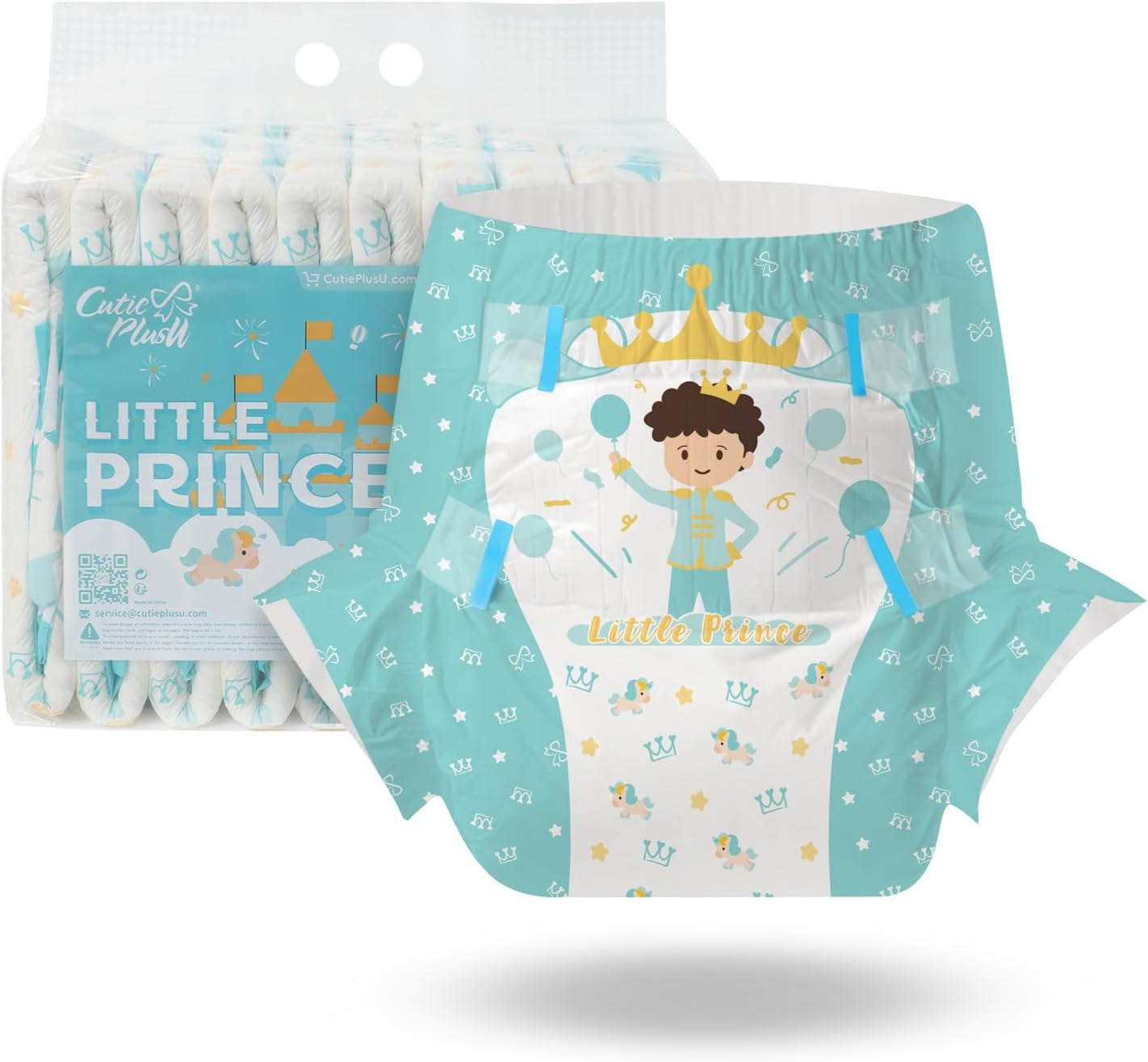 CutiePlusU Pañales para Adultos, 10 Piezas, Braguitas Desechables para Incontinencia con Sábana para Mujeres y Hombres, Máxima Absorbencia Durante la Noche - Little Princess (Tamaño Grande 94-119cm)