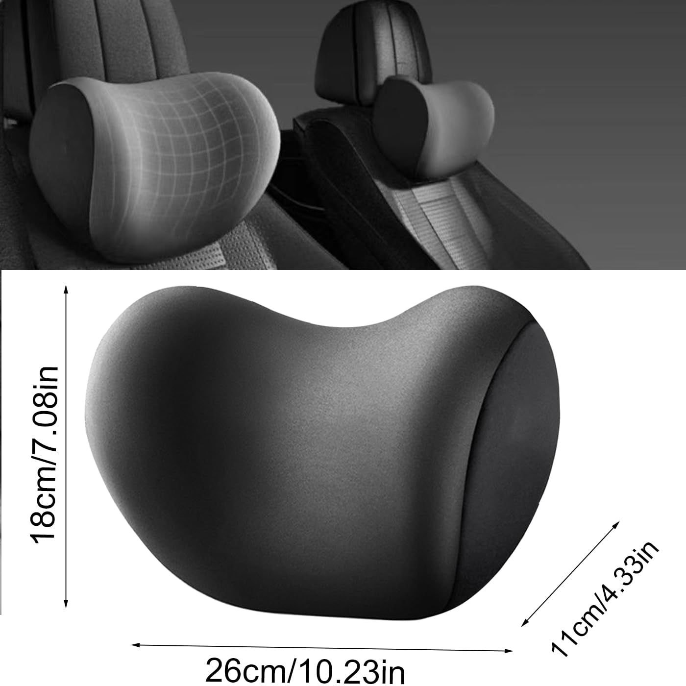 Almohada para el cuello del coche Almohada suave para el reposacabezas del coche Almohada para el cuello del coche Almohada para el reposacabezas del coche Almohada para el cuello Accesorio Almohada Memoria de algodón Accesorio para el coche Almohada para el reposacabezas Almohada para el reposacabezas (negro) Almohadas ortopédicas cervicales Naty Shop