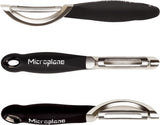 Naty Shop Pelador Ambidiestro Profesional Microplane de Doble Hoja de Acero Inoxidable