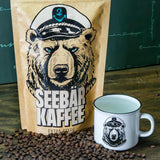 CAFÉ SEEBÄR - Café en granos extra fuerte - 500g - Baja acidez y aroma intenso - Granos enteros para cafeteras totalmente automáticas, espresso y prensa francesa - Alto contenido en cafeína y baja acidez